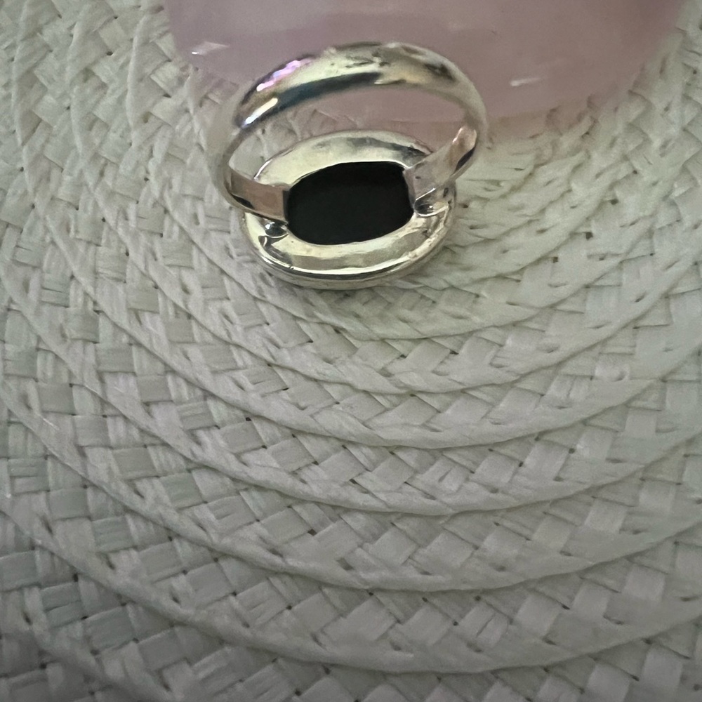 Solid .925 Sterling Pirate Black Skull and Crossbones Ring - Picture 6 of 7